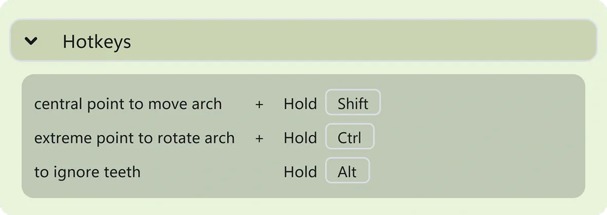 Hotkeys section