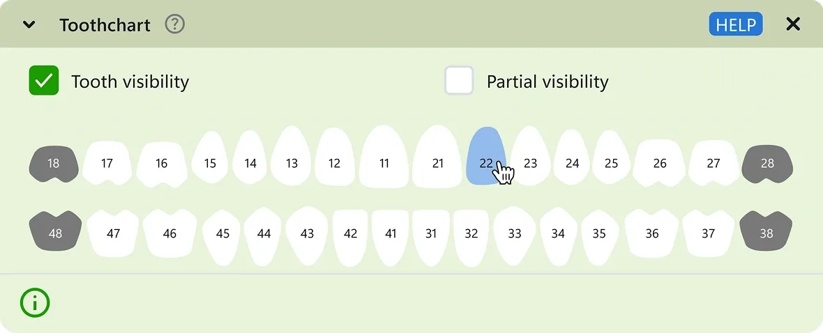 Toothchart section options