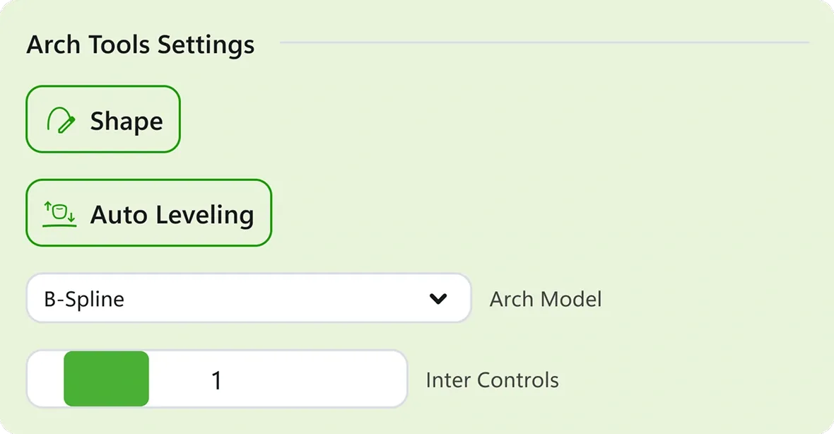 Arch Tool Settings and related options